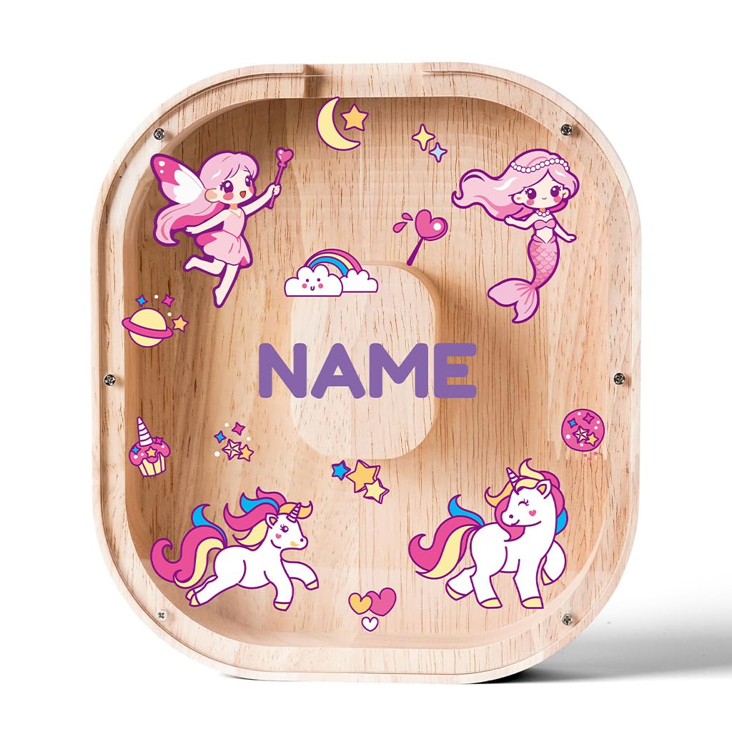 Personalized Wooden Letter Piggy Bank for Kids | Custom Name Alphabet Coin Bank A–Z | Money Saving Box for Boys and Girls | Birthday Gift for Children (O)