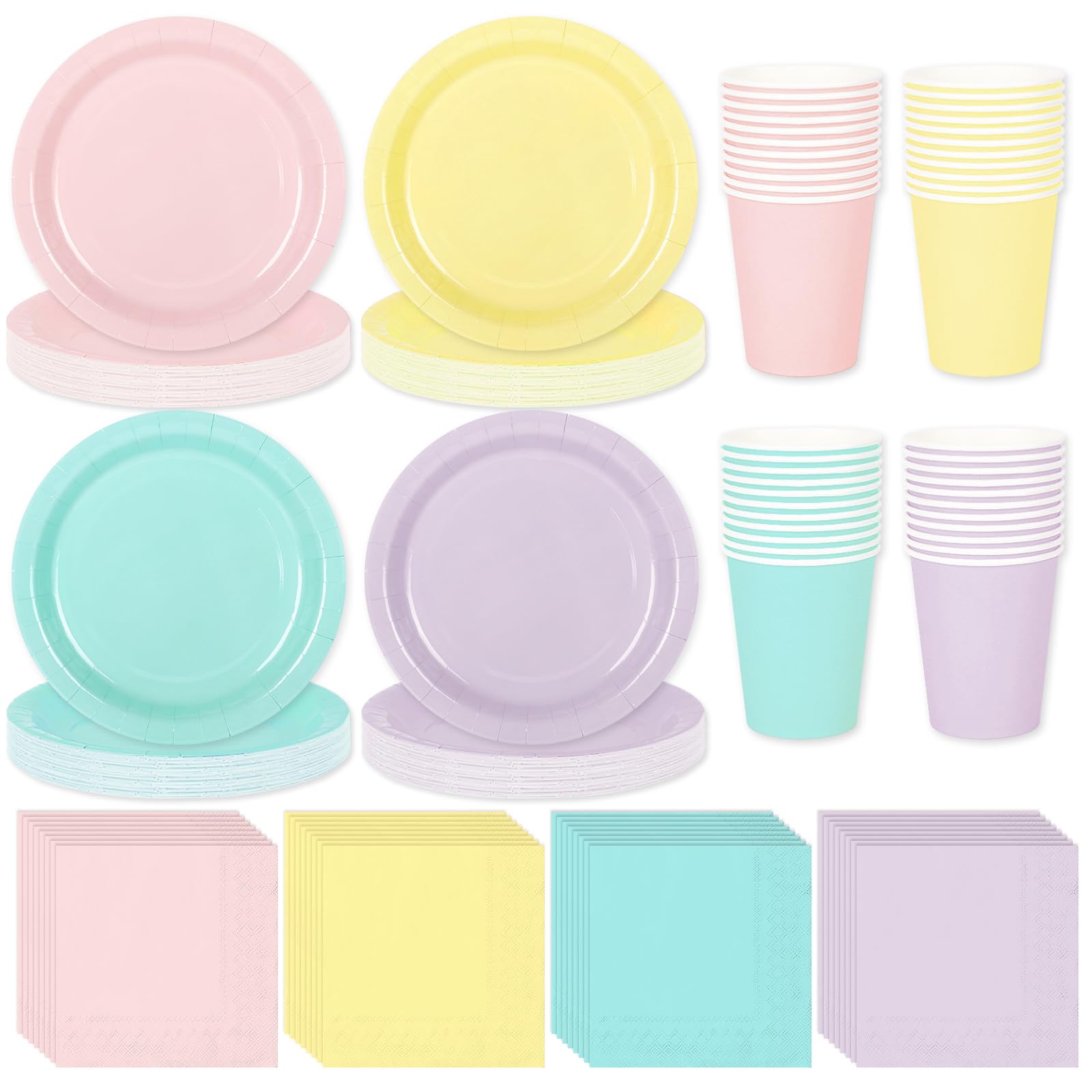 Vaisselle jetable mariage avec grandes assiettes et serviettes de fête