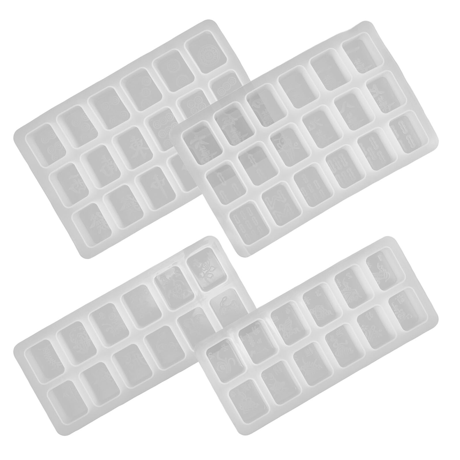 OSALADI 4 Pezzi Stampo in Silicone Rettangolare per Resina, Riutilizzabile e Personalizzabile, per Creazioni Fai da Te e Artigianato Creativo