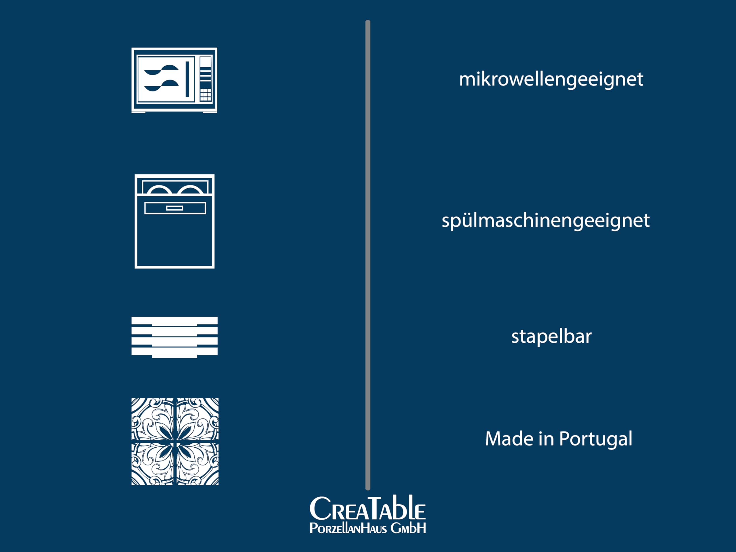 CreaTable, 33043, Serie Soft Touch Black, 12-teiliges Geschirrset für 6 Personen, Cappuccino Set aus Steinzeug, spülmaschinen- und mikrowellengeeignet, Made in Europe