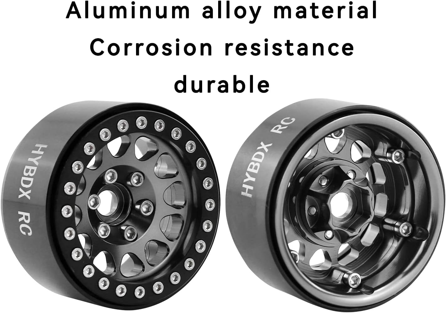 1.9 Inch Aluminum Alloy Beadlock Wheel Rim Hub 4pcs Suit for 1:10 RC Crawler Axial SCX10 SCX10 II TRX4 RC4WD D90(Grey 4 PCS)