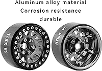 Vista 5 de Cubo de rueda Beadlock de aleación de aluminio de 1.9 pulgadas, 4 piezas, apto para 1:10 RC Crawler Axial SCX10 SCX10 II TRX4 RC4WD D90