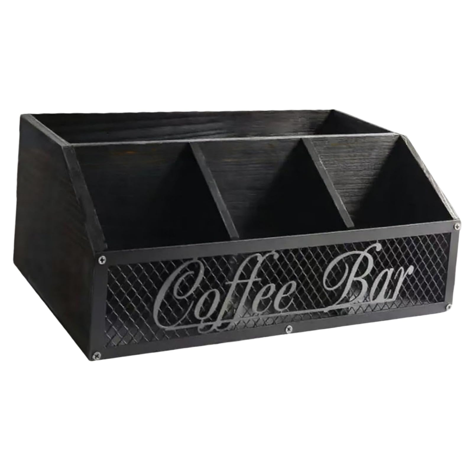 Woedpez Kitchen Storage for Coffee Tea Discs Sugar Packets and Creamer Small Wooden Build Offices Coffee Storage