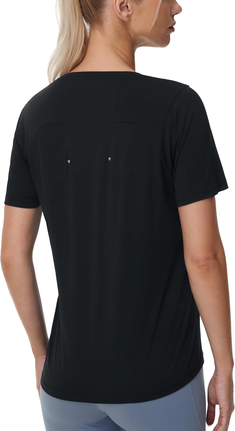 THE GYM PEOPLE Womens Short Sleeve Workout T-Shirts Stretchy Lightweight Crewneck Athletic Running Lounge Tee Tops