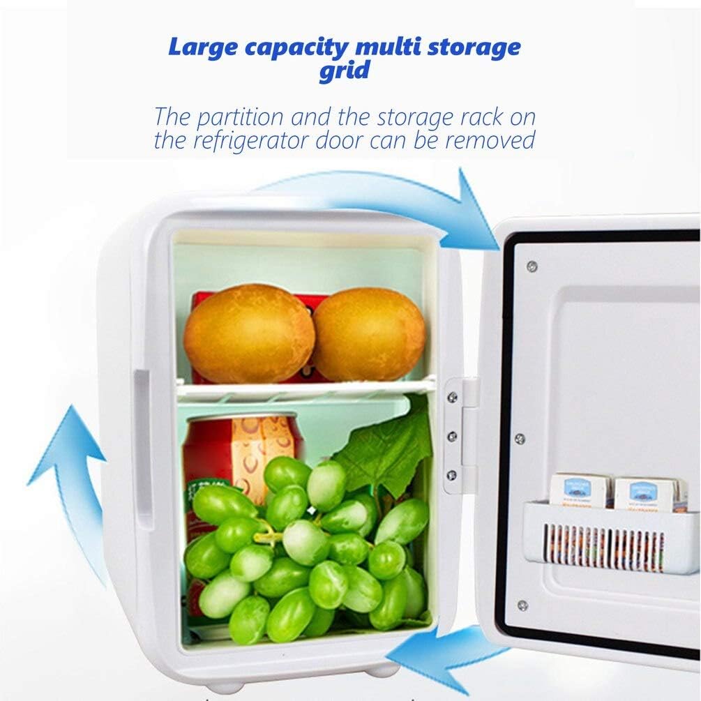 Mini Fridge 4L Car Refrigerator Mini Cold and Warm Small Refrigerator Car Home Dual-Use Small Dormitory Household Refrigerator (Color Name : Blue for car Home) (Red for car Home)