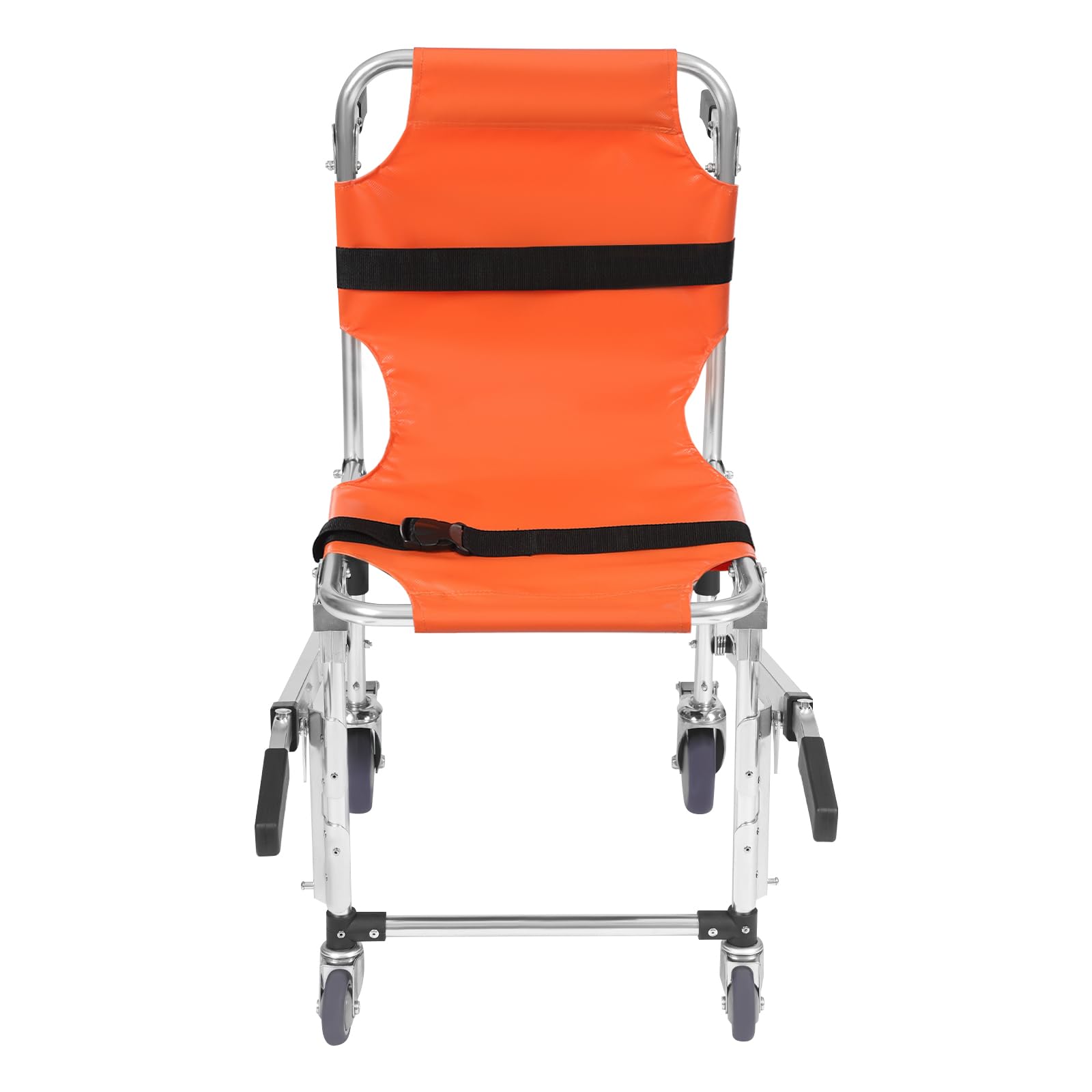 Silla plegable de aluminio, 160 kg de capacidad de carga, con 4 ruedas universales, para personas mayores y personas con movilidad reducida