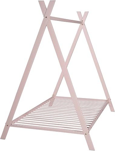 Miniatura 7 de Tienda de campaña de metal para cama individual con marco de cama de metal suelo bajo cama tipo tipi con listones para niñas niños y adolescentes no