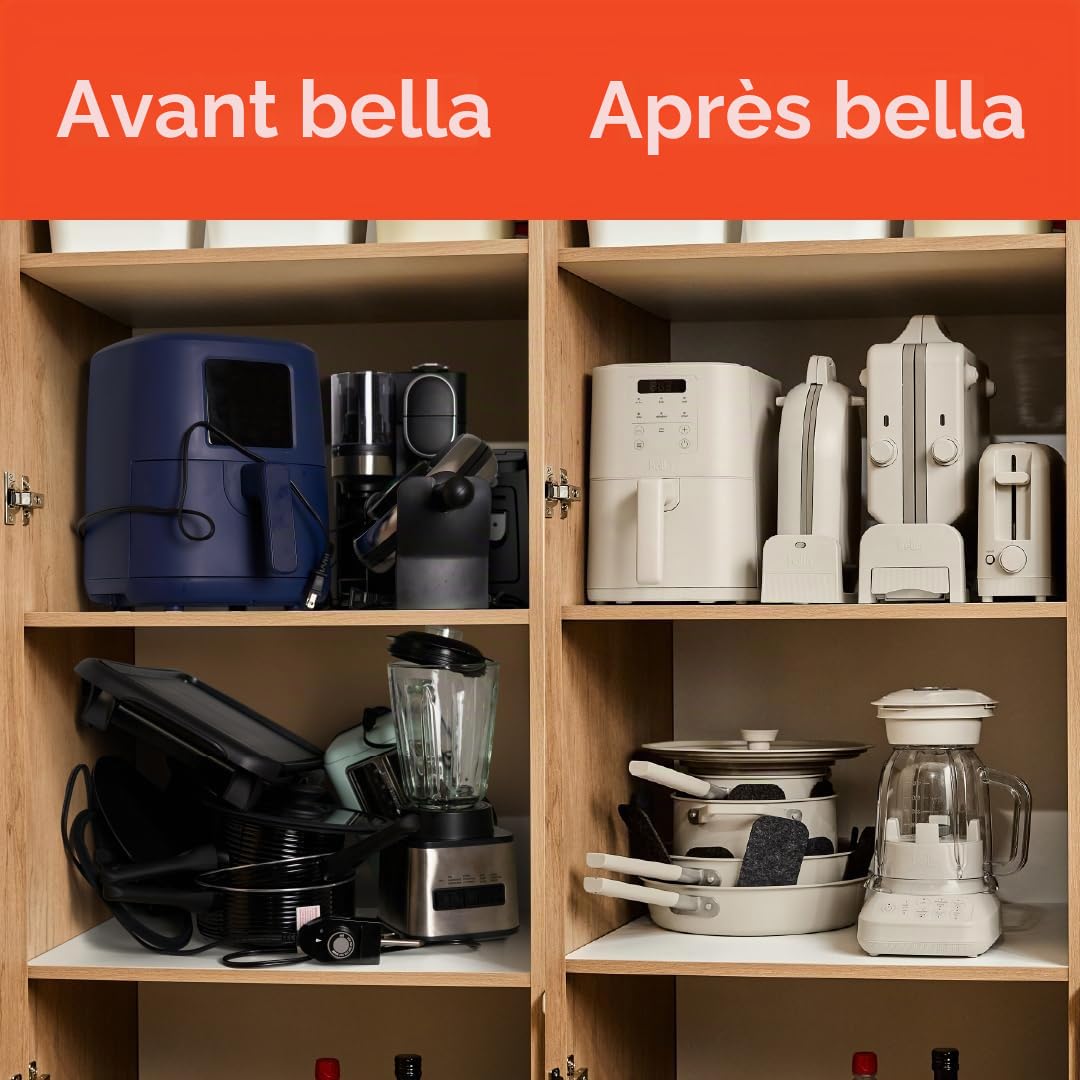 Bella - Plancha en céramique pliable et pliable de 25,4 x 50,8 cm, s'adapte à n'importe quel endroit des ustensiles de cuisine, revêtement antiadhésif en céramique EverGood, 2 zones de température