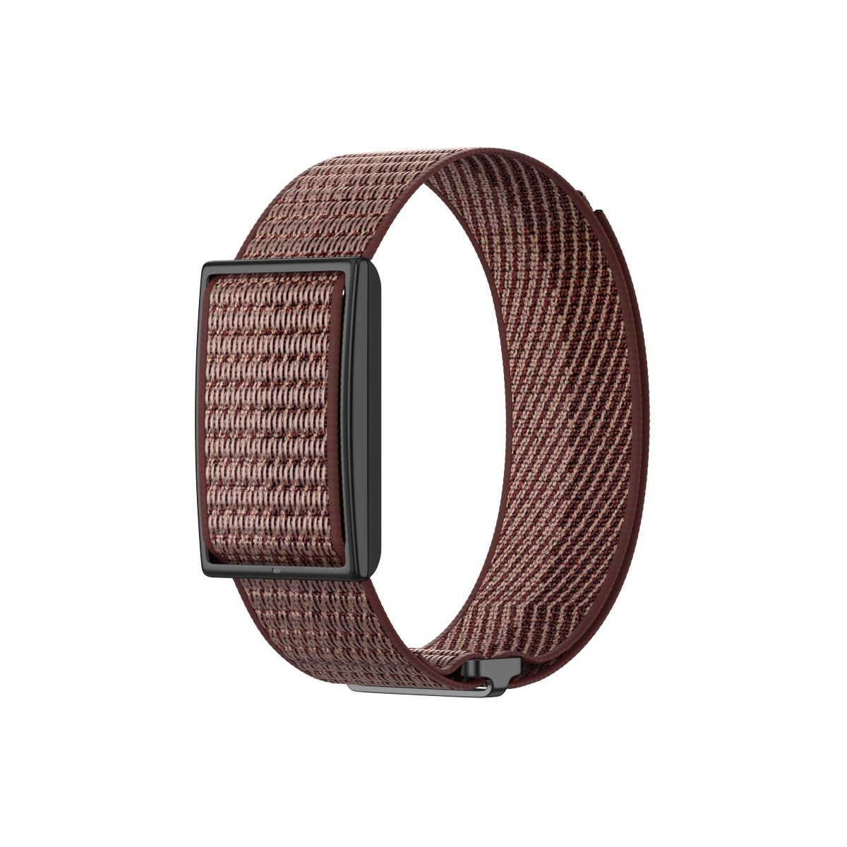 Nylon Bands Compatible with Polar Loop/Visible Armband 2.0 Straps, Hook & Loop Soft Weave Stretchy Breathable Replacement Sport Wristbands with Buckle, Fitness Bracelets, No Tracker (Wine Red, L)