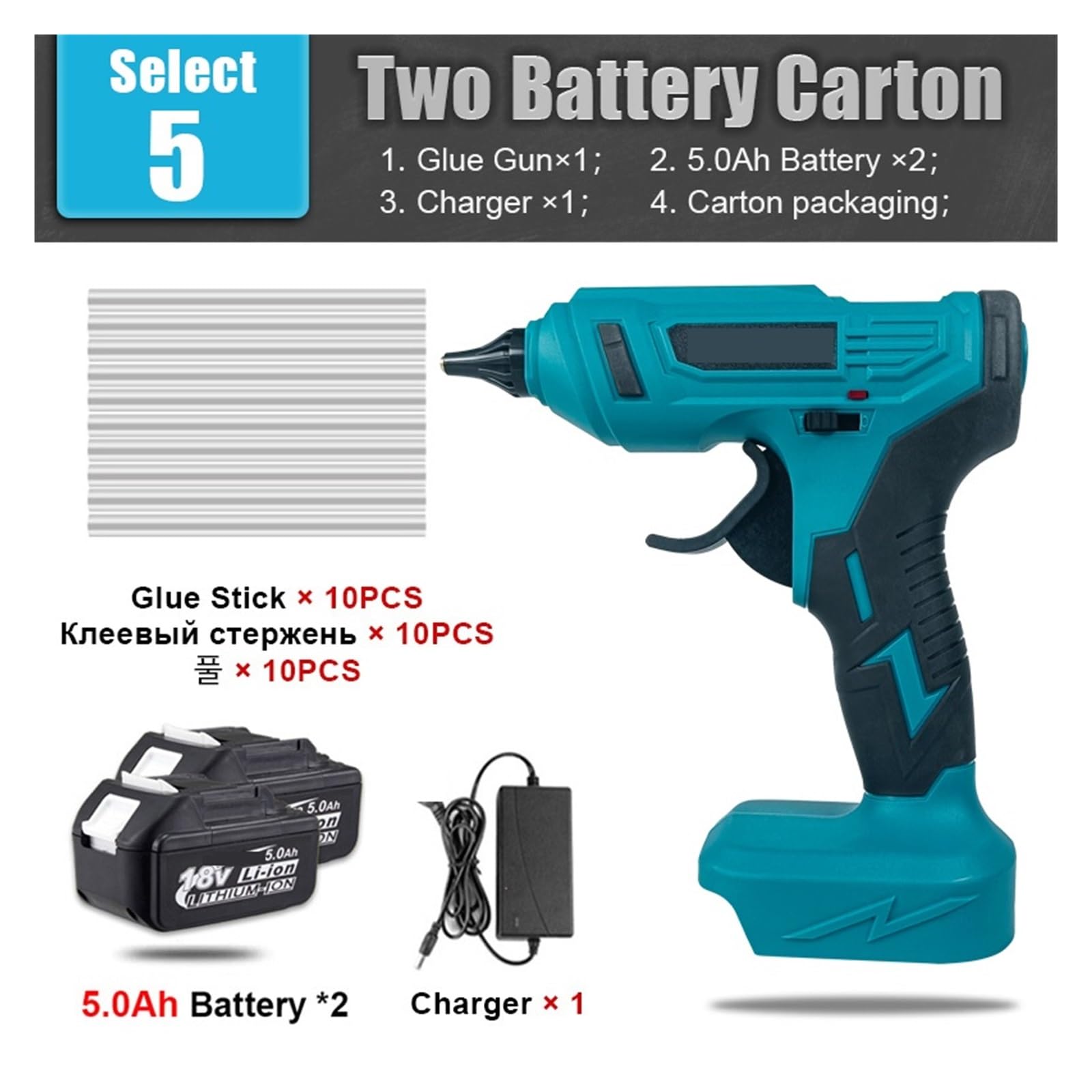 Elektryczny Pistolet Do Klejenia Na Gorąco Akumulatora 18V Bezprzewodowy Chwytak Kleju 11mm Klej W Sztyfcie Wiatrówka Spawania Szybkie Nagrzewanie(E)