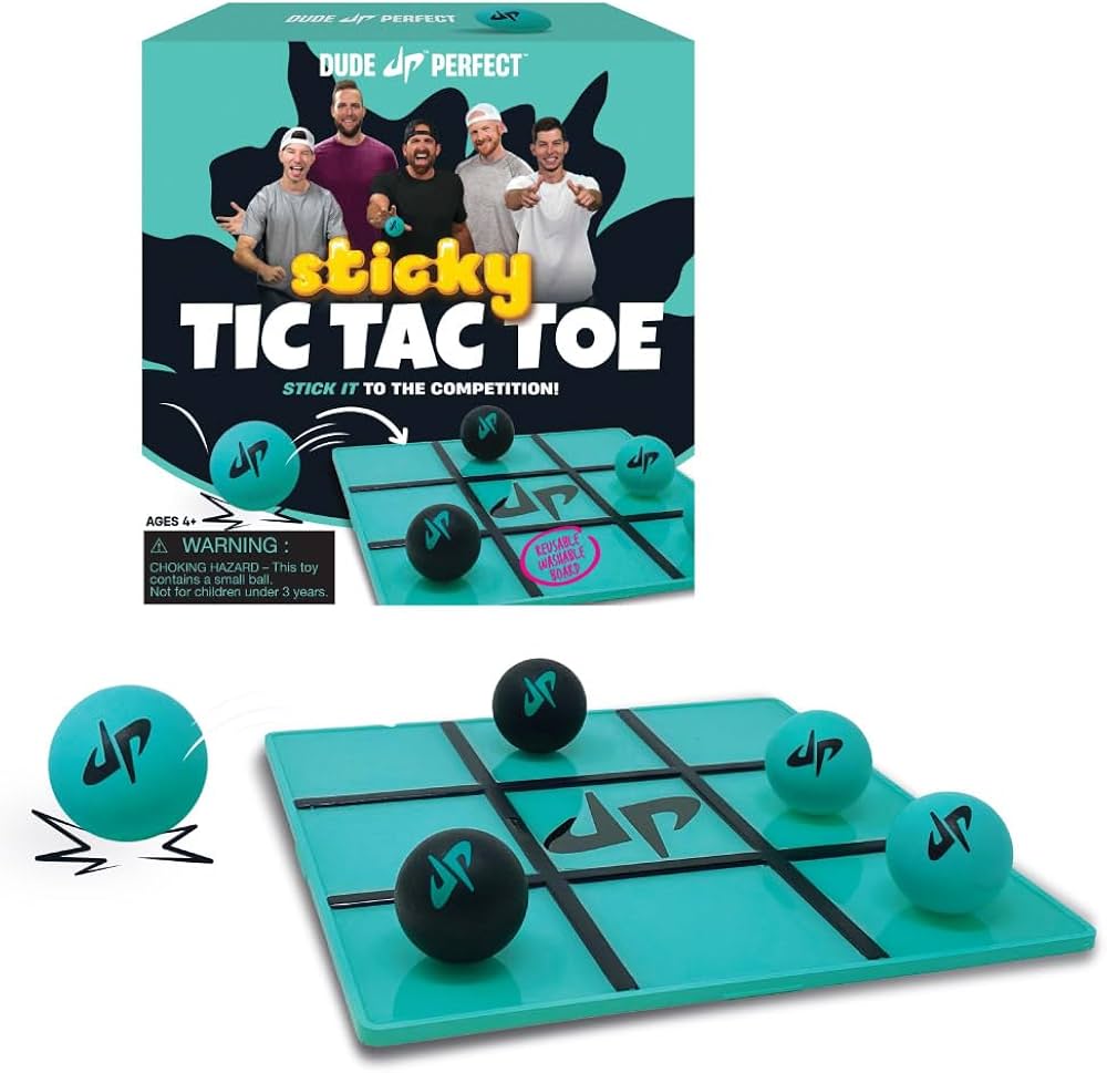 Amazon.com: Dude Perfect Sticky Tic Tac Toe, Kids Tabletop