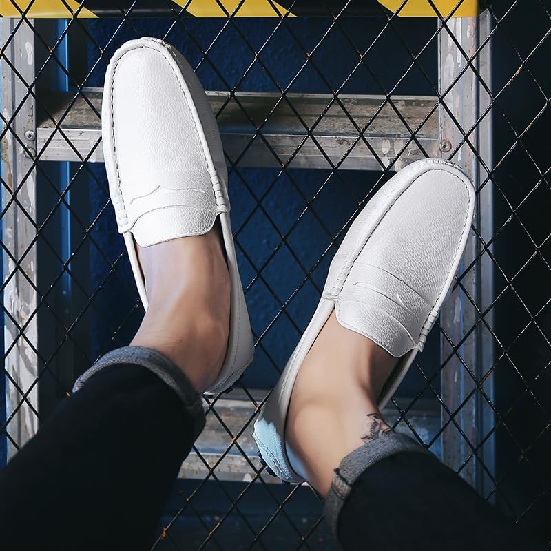 Men's Loafers Round Toe Faux Leather Penny Driving Loafers Comfortable Flexible Anti-Slip Walking Casual Slip On4