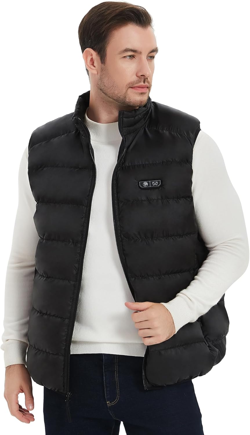 Men's Heated Vest with Battery Lightweight 4 Heating Zones, with Neck Warmer