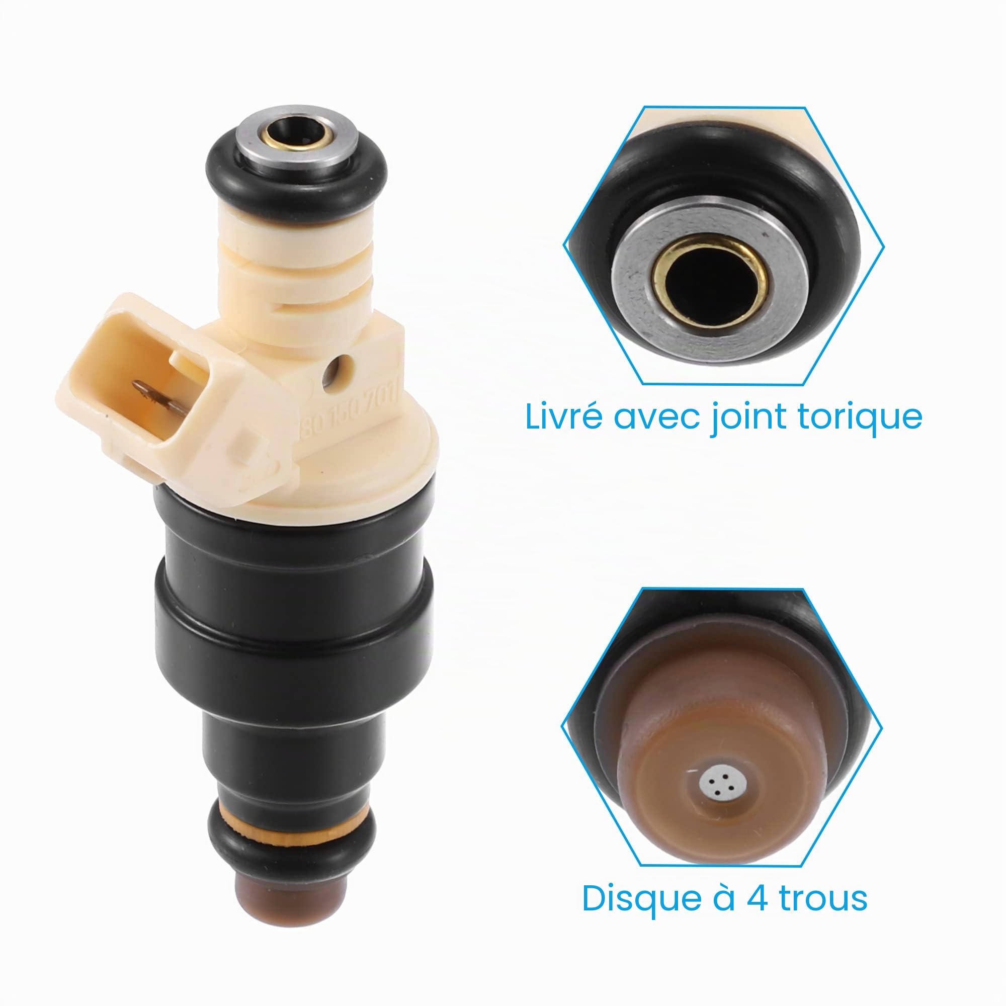 X AUTOHAUX 6Pcs Injecteur De Carburant Pour Peugeot 406 1996-2004 | Pour Peugeot 605,Pour Alfa Romeo 164/166/GTV,Pour BMW E36 M3/M5 E34,OE 0280150701/13641310641,Métal Plastique,Haute Impédance
