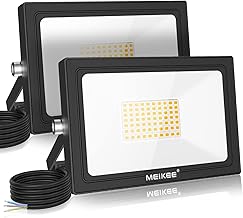 MEIKEE 60W LED Strahler Außen 2700K Warmweiß 5200LM Superhell LED Fluter IP66 Wasserdicht Scheiwerfer Außenstrahler für Garten, Hinterhof, Auffahrt, Türen, Garage, Flur 2 Stücke