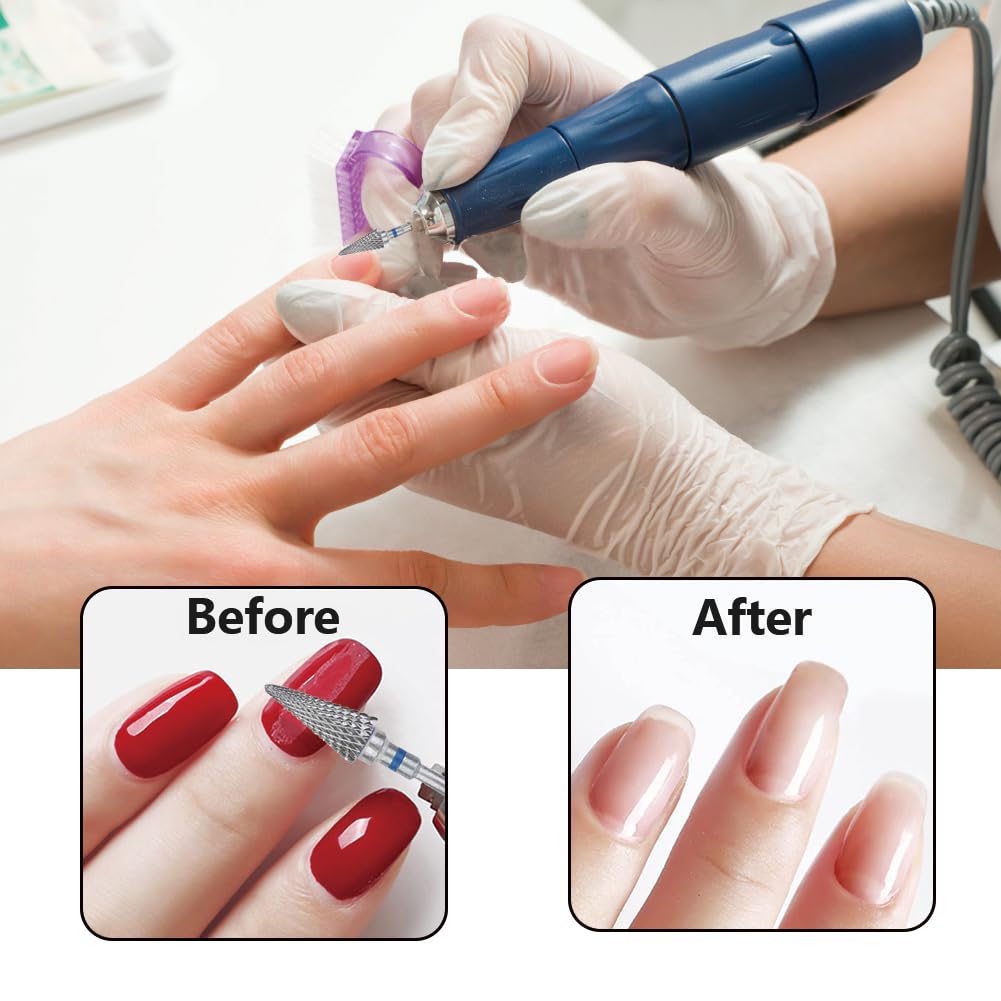 Joyzan Punte Fresa Unghie, Nail Drill Bit Manicure in Acciaio al Tungsteno Lucidare la Testa di Smerigliatura del Strumento Rimozione Gel Semipermanente Cuticola con Scatola per Pedicure Domestico