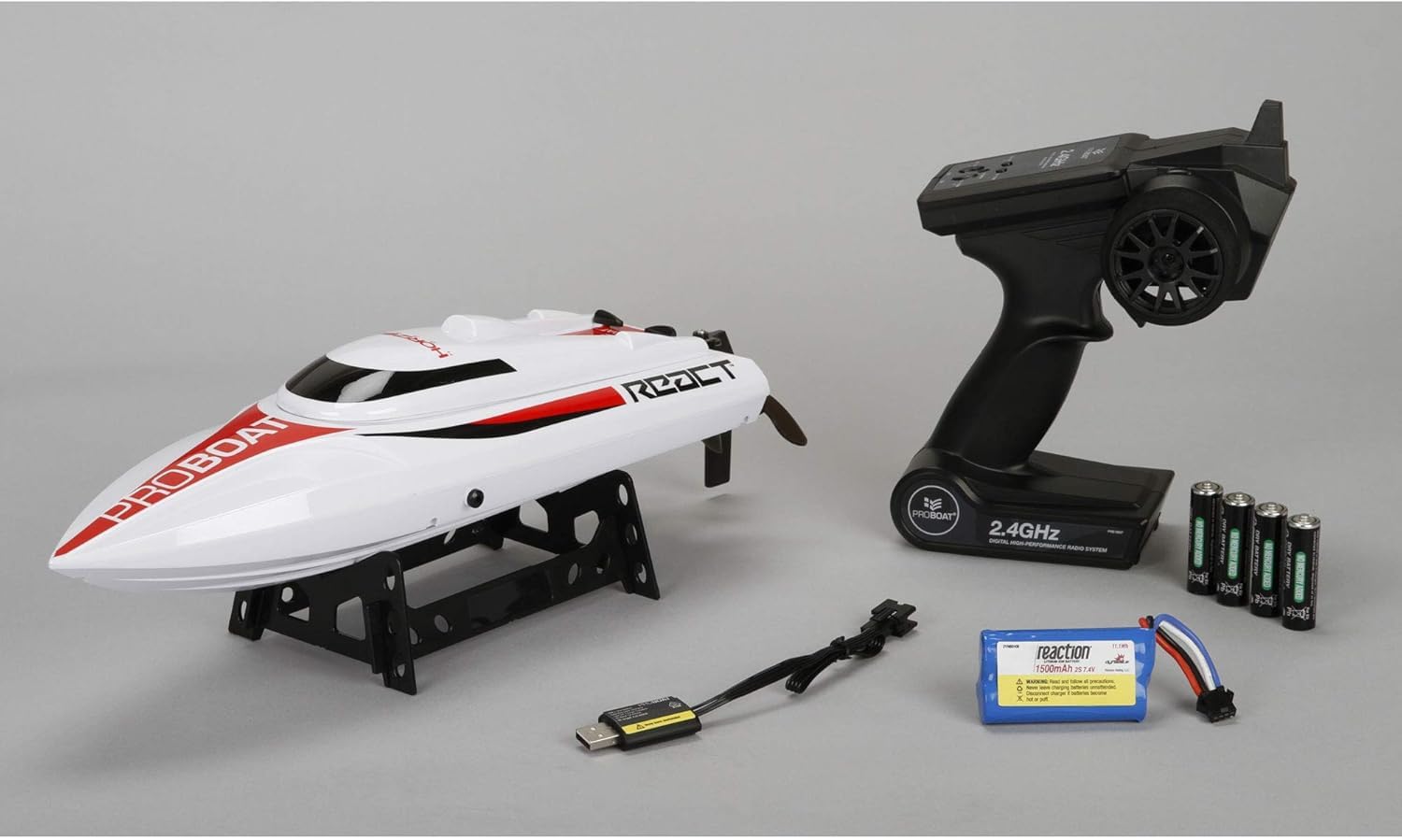 RC Boot Pro Boat React 43,2 cm selbstaufrichtender, tiefer V-gebürsteter RTR