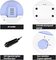 Vista 3 de Ventilador de refrigeración automotriz, ventilador de circulación de aire de refrigeración de 12 V CC, salida de aire ajustable de 2 velocidades