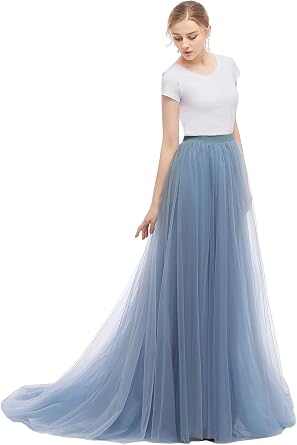 EllieHouse Maxi Long Tulle Skirt for Women Evening Party Wedding Skirts
