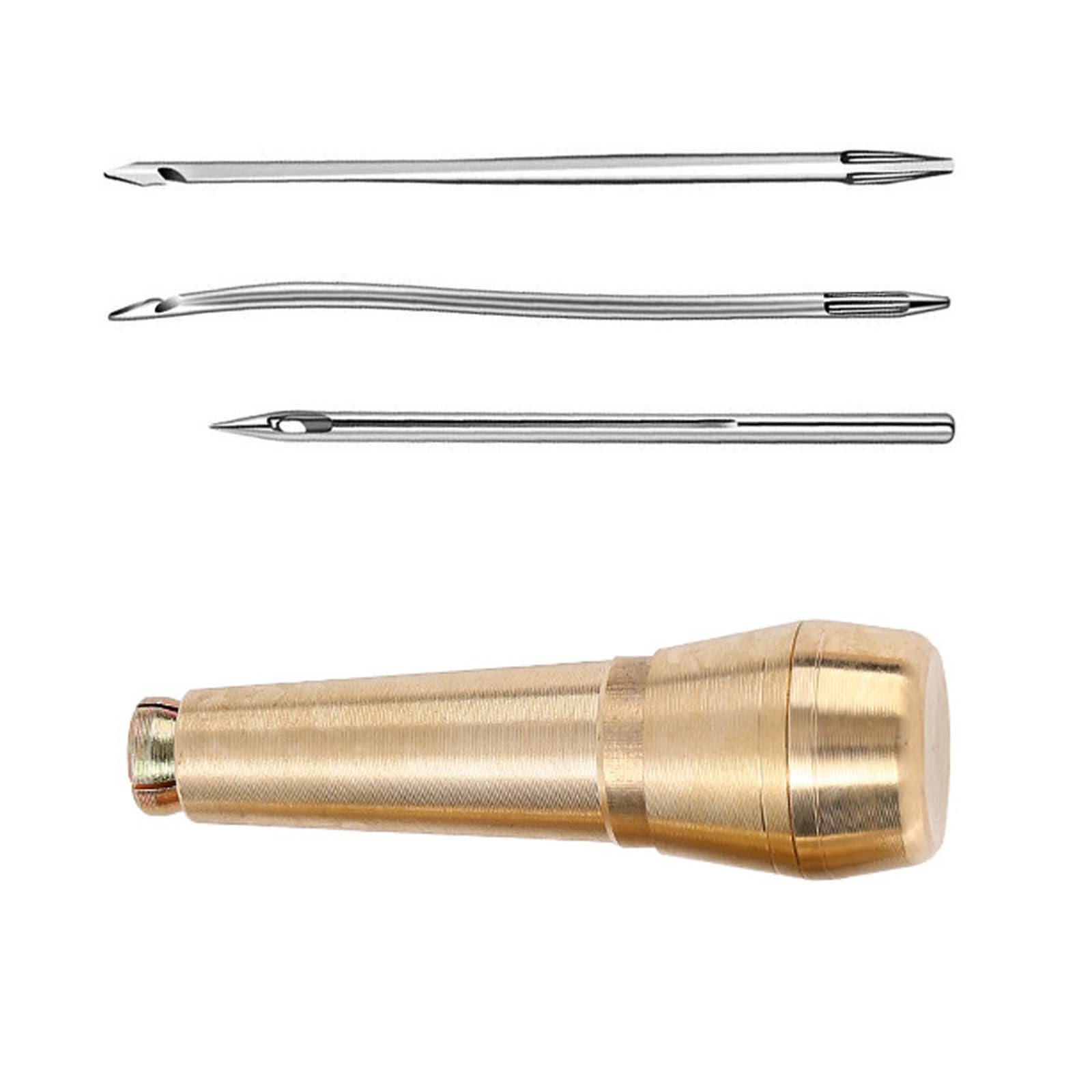 MHADBKH Sewing Needle Awl Tool Set with Metal Handle Canvas Leather Sewing Leather Craft Shoe Curved Hook