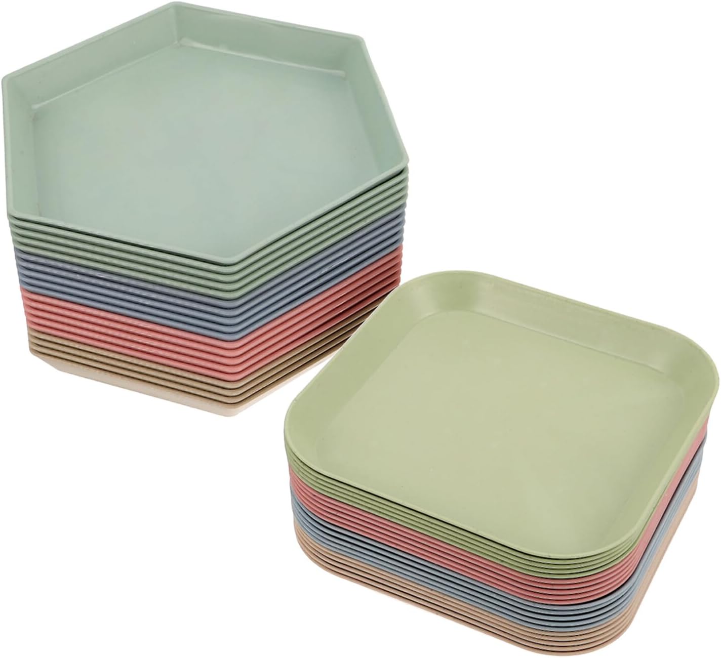 Cat Food Plates and Shallow Feeding Bowls Set, Plastic Pet Food Dishes with Whisker-Friendly Design, 10pcs Kit for Kittens and Small Cats at Home Or Travel