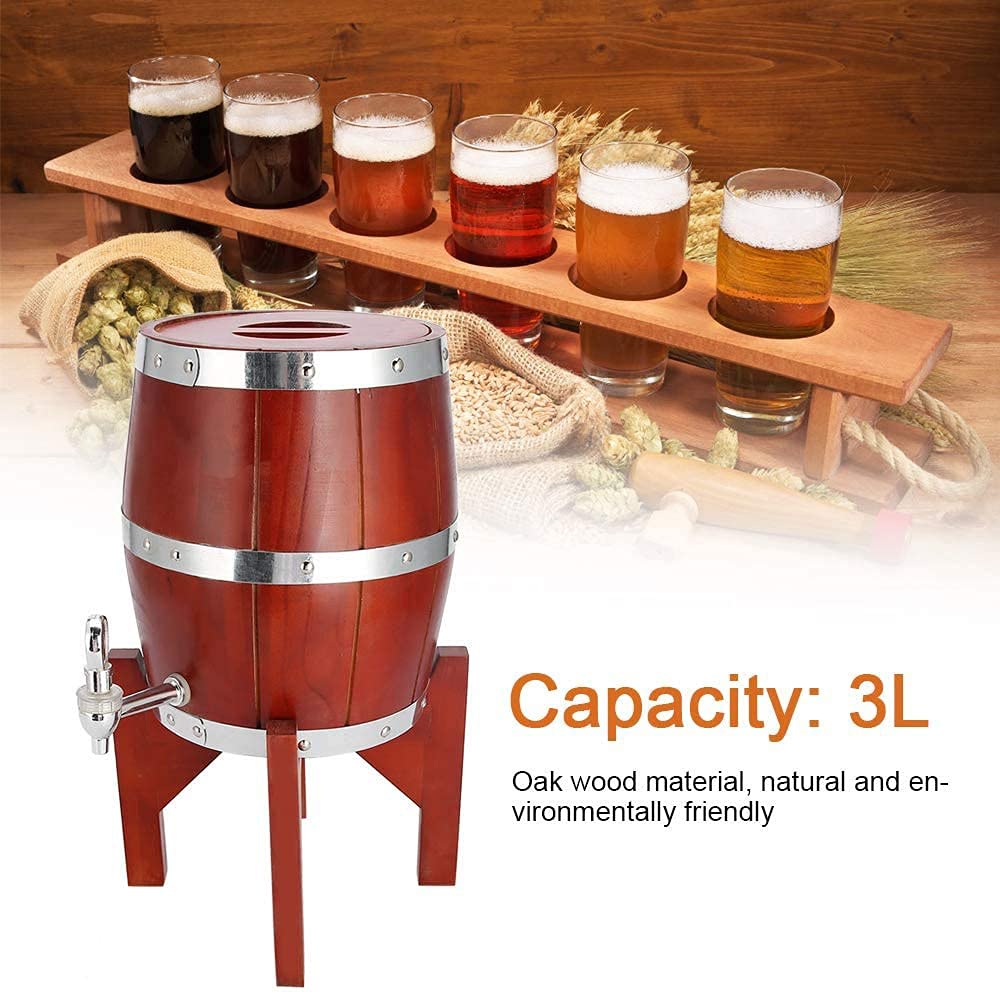 Tonneau à Whisky En Chêne 3 Litres Avec Robinet Et Support - Pour Vieillissement Spiritueux - Déco Bar - Distributeur - 6