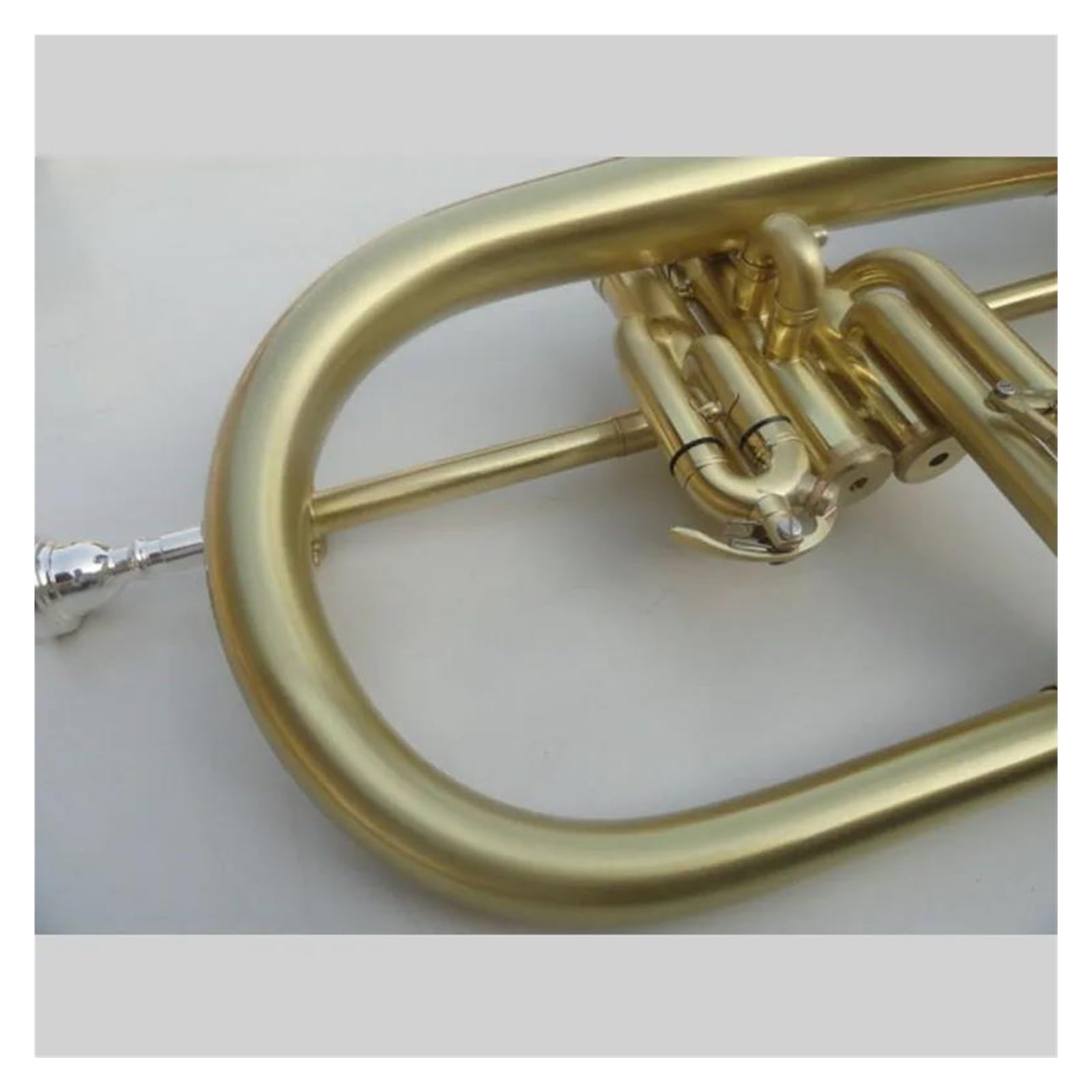 Flugelhorn Bb B Płaski instrument dęty Flugelhorn z twardą obudową, ustnikiem, szmatką i rękawiczkami