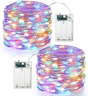 Brizled Multicolor Fairy Lights, 2 Modes Indoor Twinkle Lights Battery Operated, 19.47ft 60