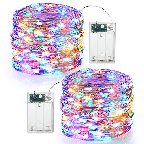 Brizled Multicolor Fairy Lights, 2 Modes Indoor Twinkle Lights Battery Operated, 19.47ft 60