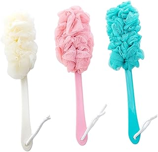 1 Set 3pcs Soft Bristle Back Scrubbing Brush Body Wash Scrubber Loofah Scrubber Loofah Dish Sponge Shower Puff Loofah Bath Sponge Facial Sponges Back Cleaning Brush Shower Brushes