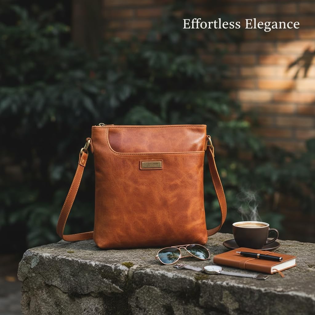 VALENCHI Real Genuine Leather Women's Crossbody Purse/Bag With Adjustable Strap - Image 3