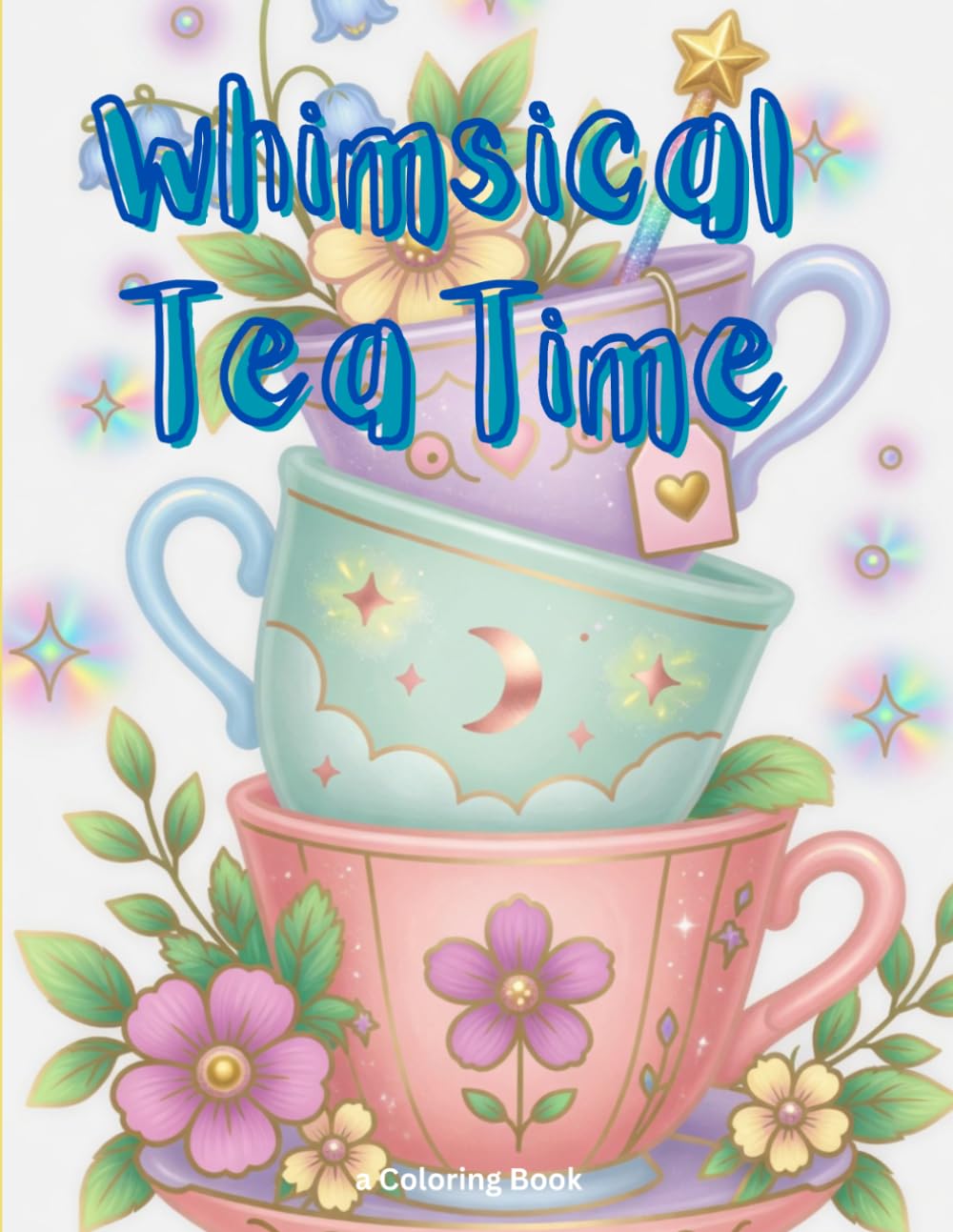 Whimsical Tea Time: Adult and Teen Coloring Book for stress relief and relaxation / 50 fun images to color
