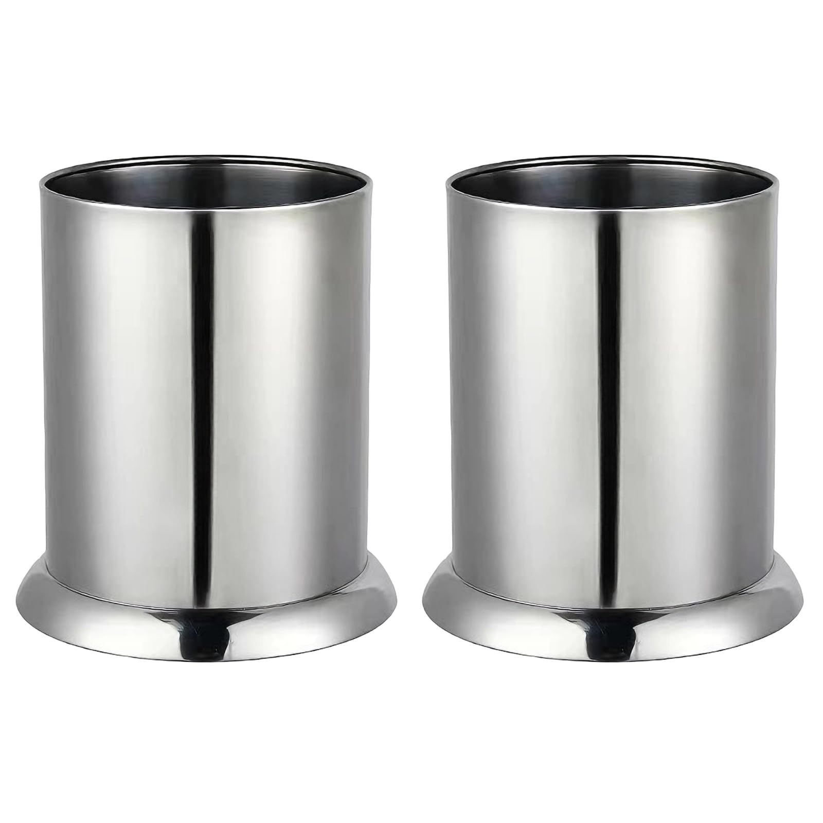 LUCKGONI Pack of 2 Stainless Steel Kitchen Utensil Holders for Straws Chopsticks Stirrers with Drainage Holes and Nonslip Base