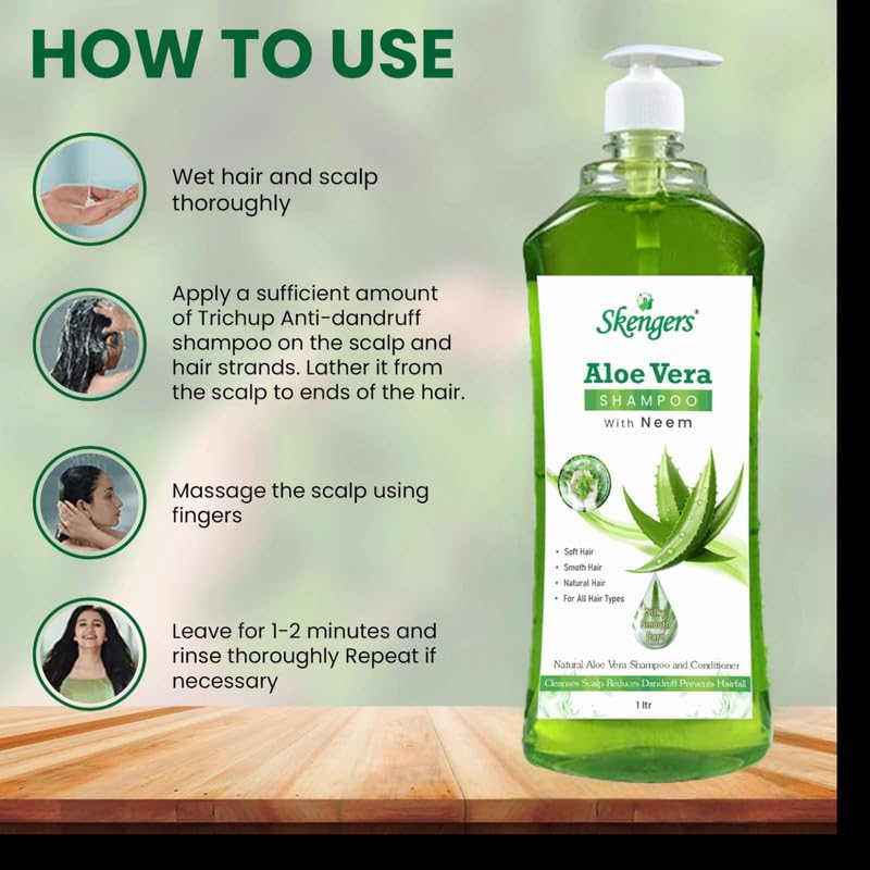 Image of Naturals Dryness Hydration Shampoo Aloevera Shampoo for Soft, Smooth & Volumized Hair For Men & Women 1Ltr