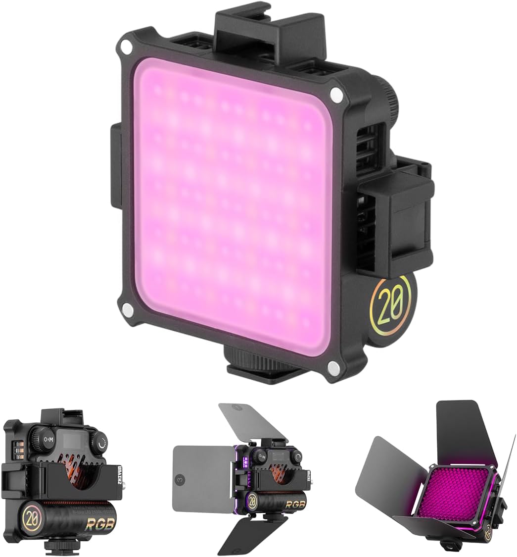 ZHIYUN FIVERAY M20C Combo LED Video Light - 2500K-10000K DynaVort Cooling System Mark II with Radiant Full-Color RGB Glow
