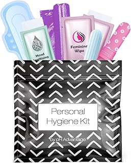Menstrual Kit All-in-One | Convenience on The Go | Single Period Kit Pack for Travelling, Tweens & Teenagers | Individually Wrapped Feminine Hygiene Products (Black Treads)