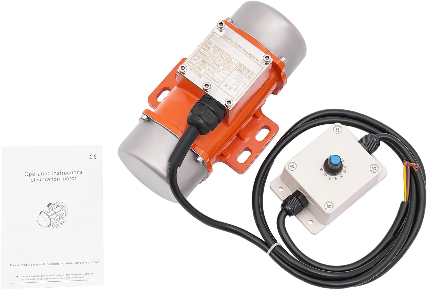 50W Concrete Vibration Motor with Speed Controller, AC 110V 3600RPM Aluminum Alloy Case Electric Vibration Motor, Brushless Pure Copper Vibration Motor for Shaker Table (50W)