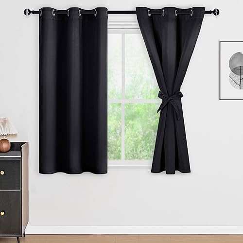 Miniatura 78 de DWCN Cortinas opacas 100% grises de 84 pulgadas de largo para dormitorio con forro negro, doble capa con aislamiento térmico, paneles de cortina