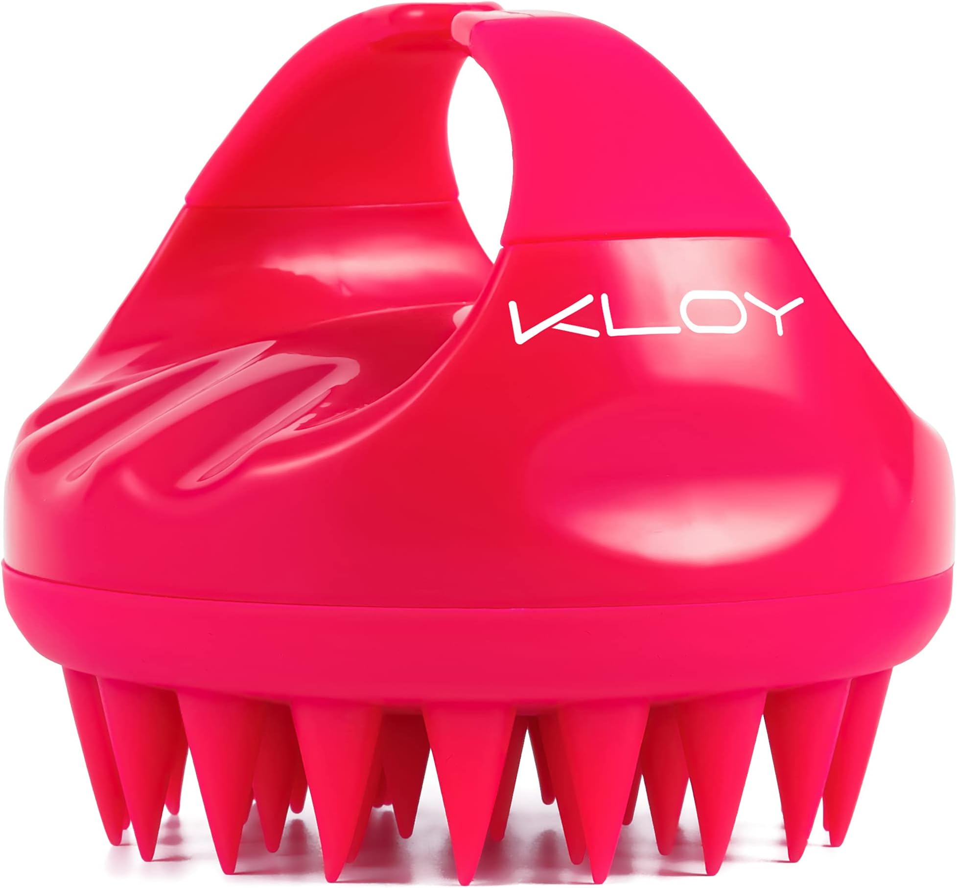 KLOY Hair Scalp Massager Shampoo Brush with Soft Silicone Bristles- Red