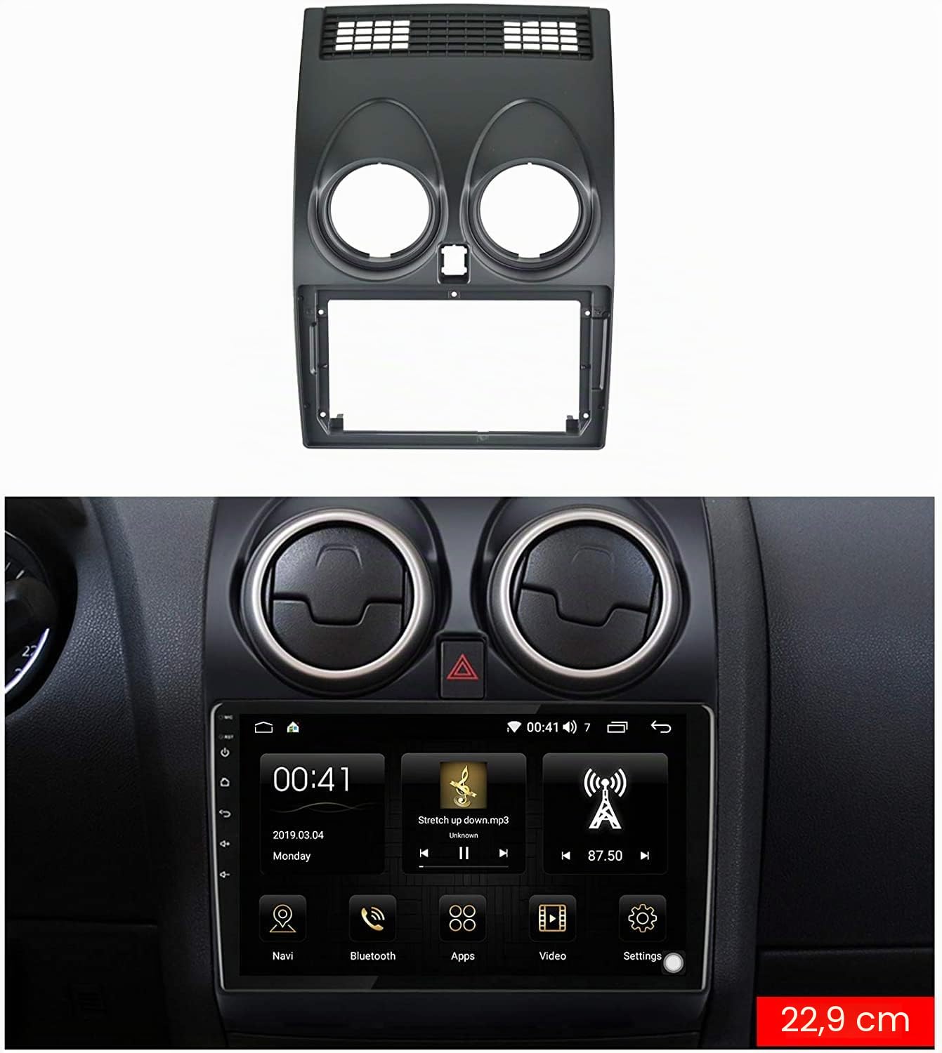 YUNTX 2-DIN Marco de plástico para Radio para Nissan Qashqai J10(2008-2014)