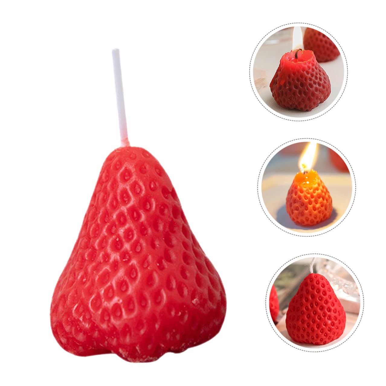 Candele Profumate per Atmosfera Calda Set 9 alla Fragola in Paraffina, Decorazioni Festa Rosse a Forma di Fragola e Arredamento Adorabile per Party e Compleanno