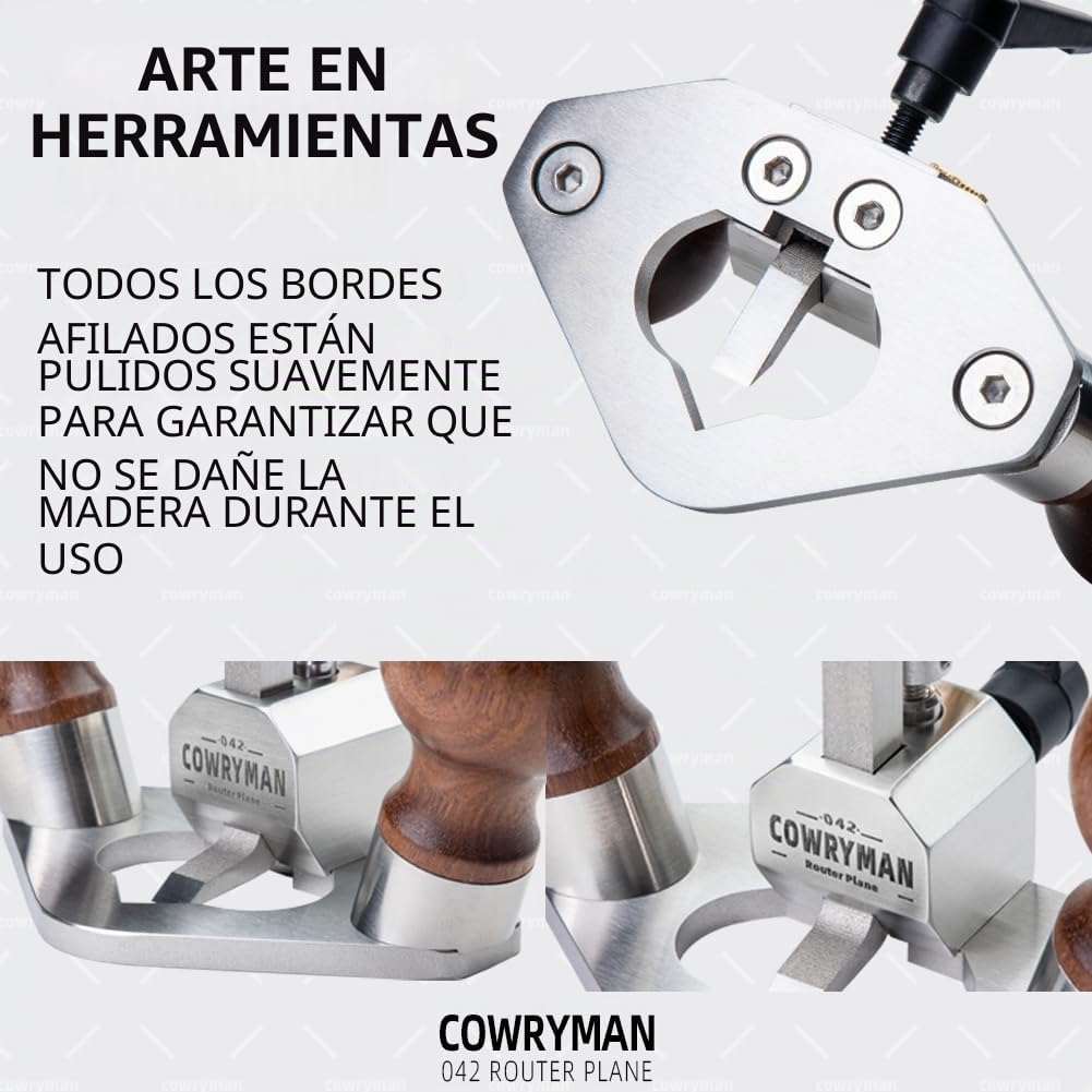 042 Cepillo Acanalador Manual Herramienta de Carpintería de Precisión con Tope de Profundidad para Corte Detallado de Esquinas y Ranuras de Ensamble Dado
