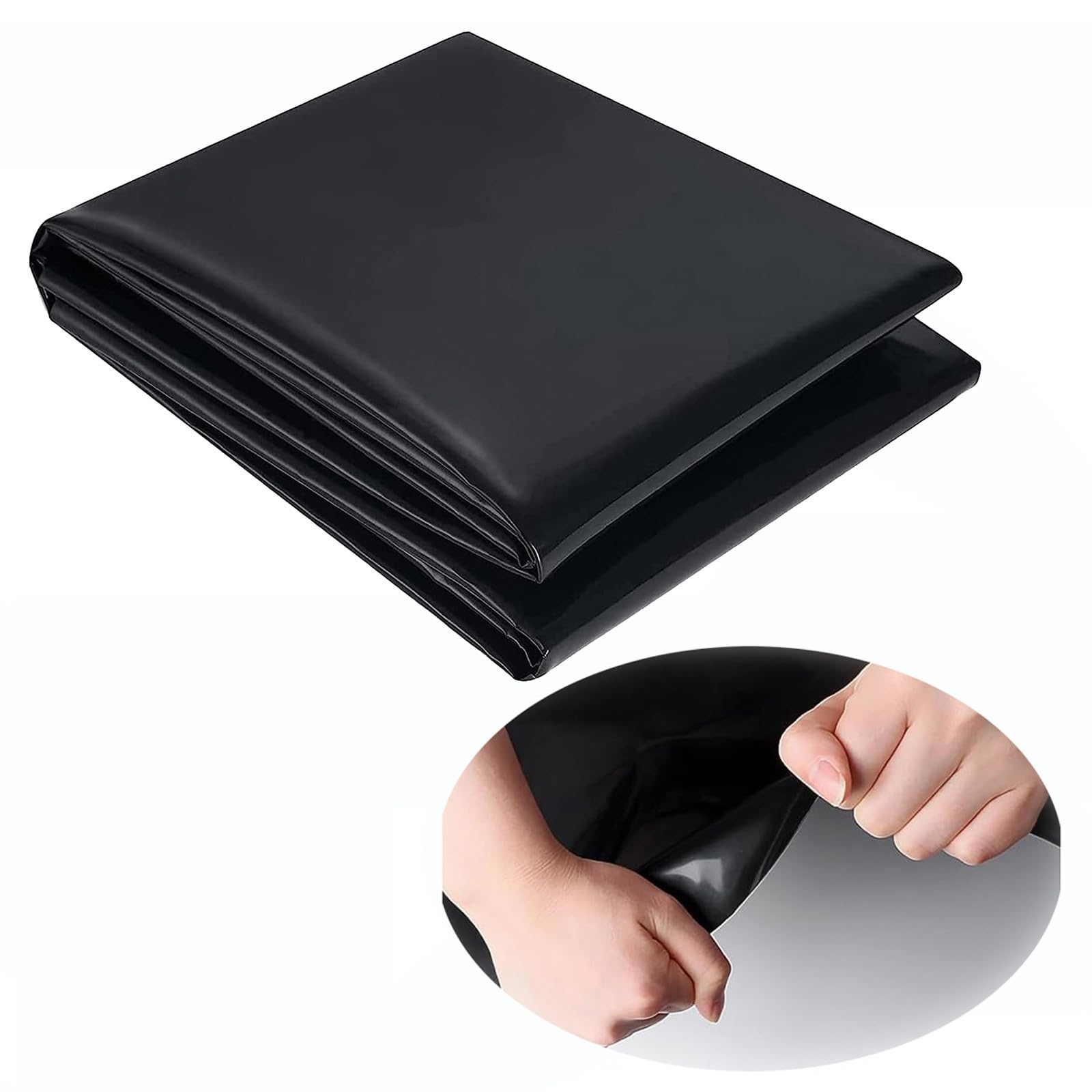 Flexible Pond Liner Heavy Duty HDPE Pond Liners 0.12mm Thick Garden Pool Membrane Easy Cutting Impermeable Film For Small Ponds And Koi Pools, 4x7m 1.5x2m 3x8m 2x10m 6x6m 7x12m 8x12m(Size:8x10m)