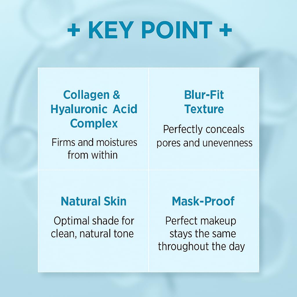 ENOUGH Collagen 3X Moisture Two-Way Cake SPF28, Korean Makeup Blurring Setting Powder Foundation, Face Pressed Powder Compact for Women (#21N Clear Beige)