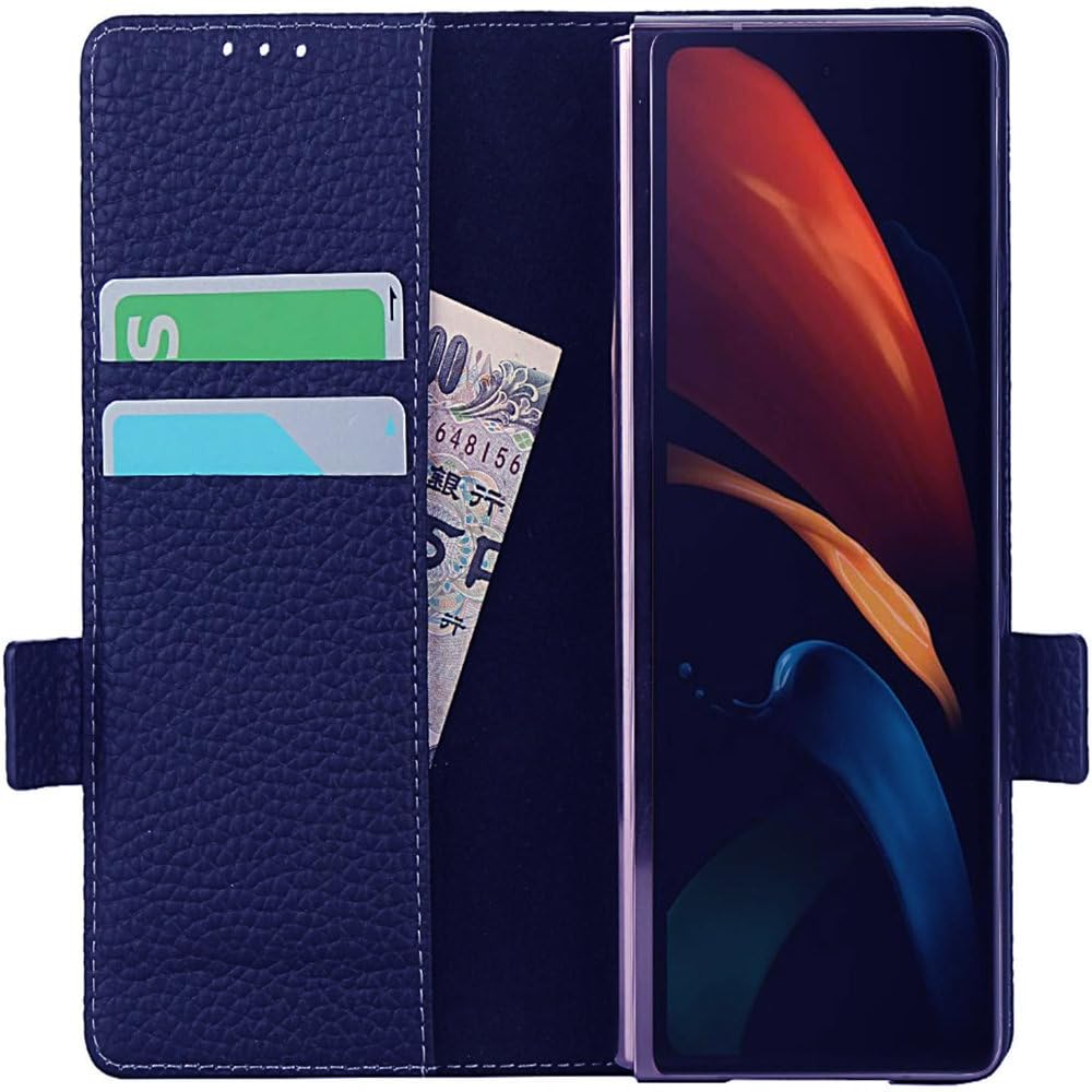 Etui na telefon komórkowy z klapką ze skóry z uchwytem na karty do Samsung Galaxy Z Fold7 Fold6 Fold5 Fold4 Fold3 Split Anti-fall Protective Cover, brązowe, do Samsung Z Fold 2