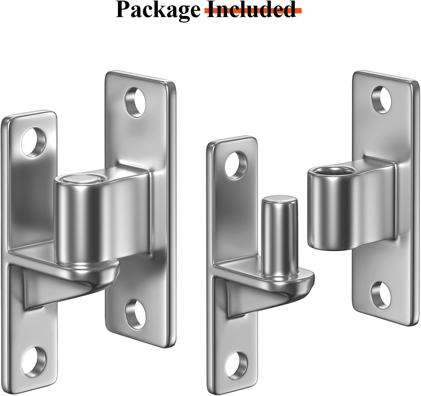 2pack Gate Hinges Heavy Duty, Wall Mount Gate Hinge Outdoor Chain Link Fence Hardware for Max 600 Lbs