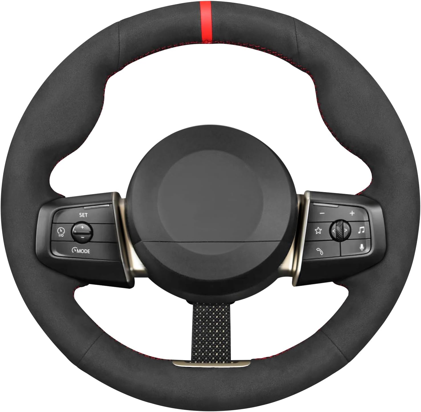 MEWANT Steering Wheel Covers for Mini Countryman (U25) 2025 / Hardtop (F66) 2025 Hand-Stitched Suede Car Steering Wrap