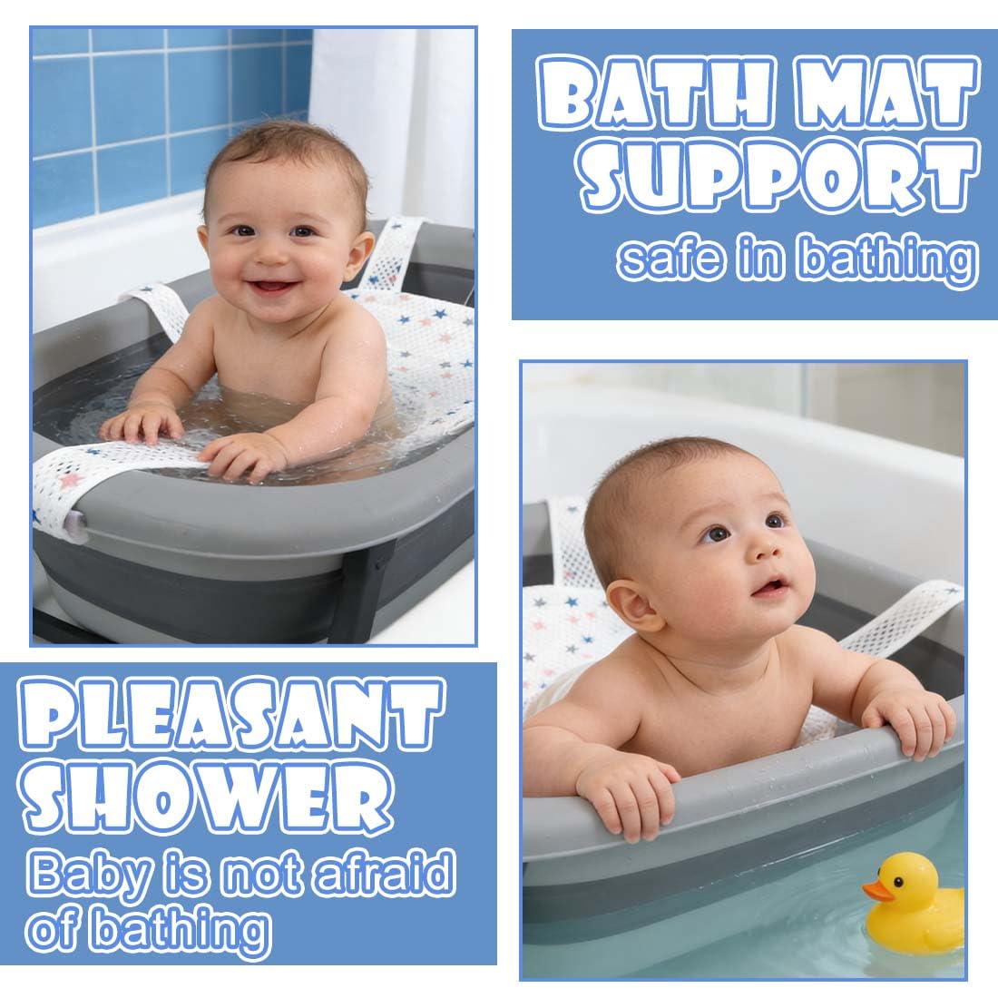 Hamac de Bain pour Bébé Antidérapant, riduttore bagnetto neonato,Coussin Baignoire Antidérapant, Filet de Siège Pliable pour Bébé 0 à 36 Mois