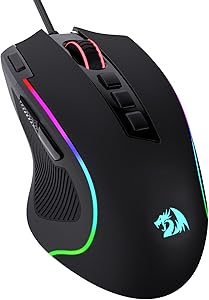 Redragon M612 Predator RGB Gaming Mouse, 8000 DPI Wired Optical Mouse with 11 Programmable Buttons & 5 Backlit Modes, Software Supports DIY Keybinds Rapid Fire Button