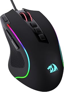 Redragon M612 Predator RGB Gaming Mouse - 8000 DPI, 11 Programmable Buttons, Rapid Fire, 5 Backlit Modes